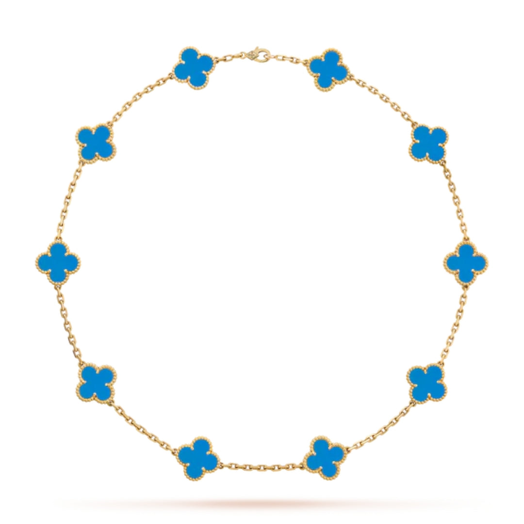 CLOVER | 10 Motief Blauwe Ketting