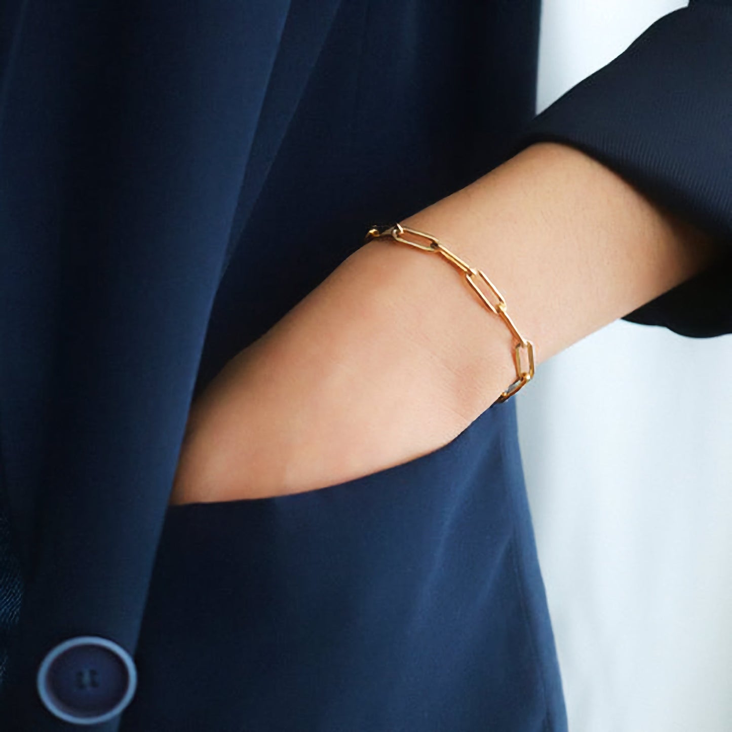 Eloise Gouden Paperclip Armband