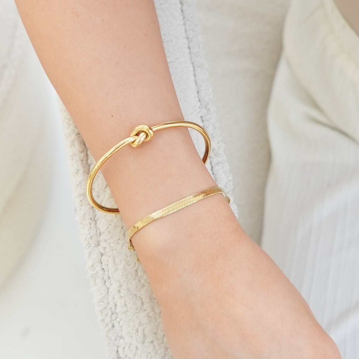 Prikkeldraad Bangle Armband - Goud
