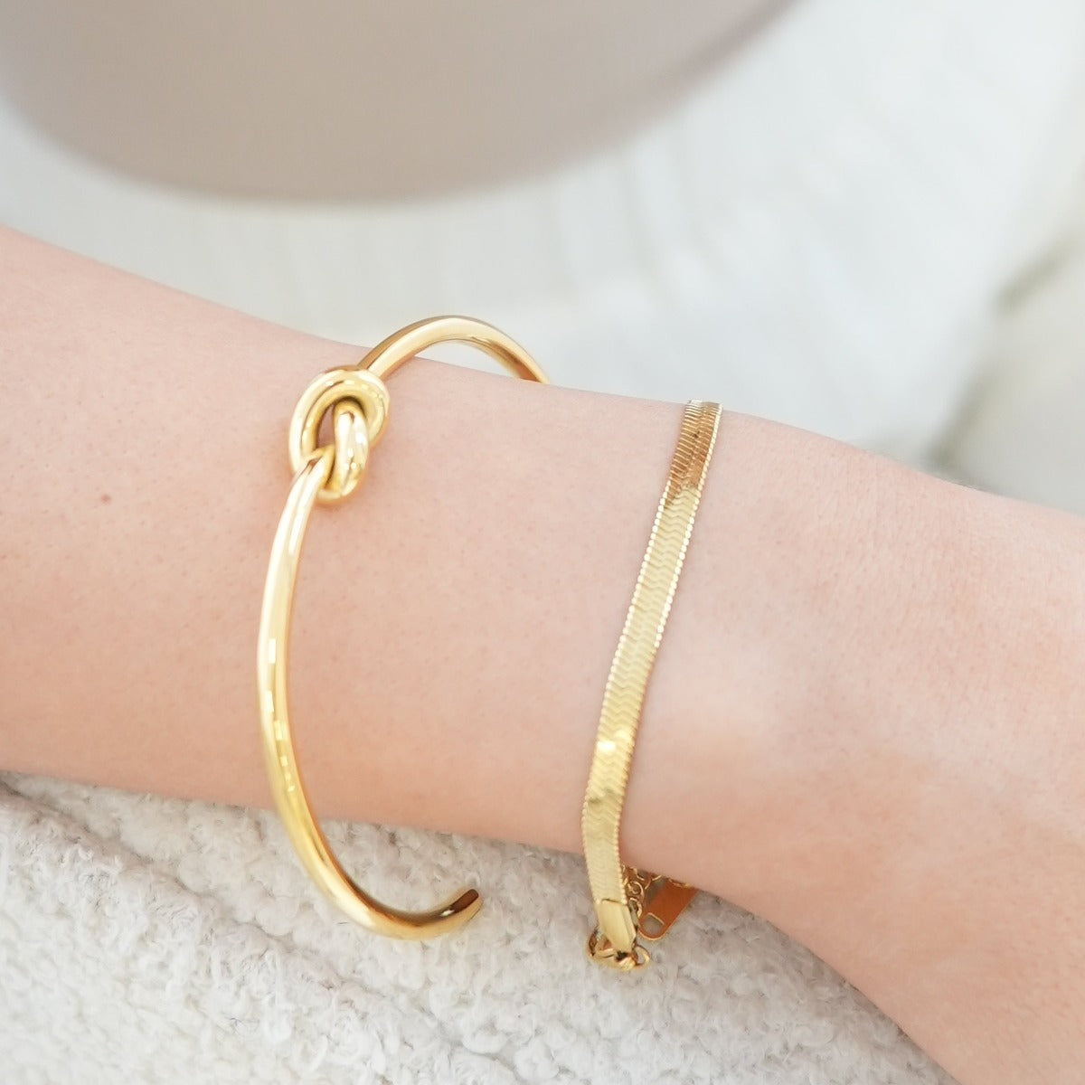 Prikkeldraad Bangle Armband - Goud