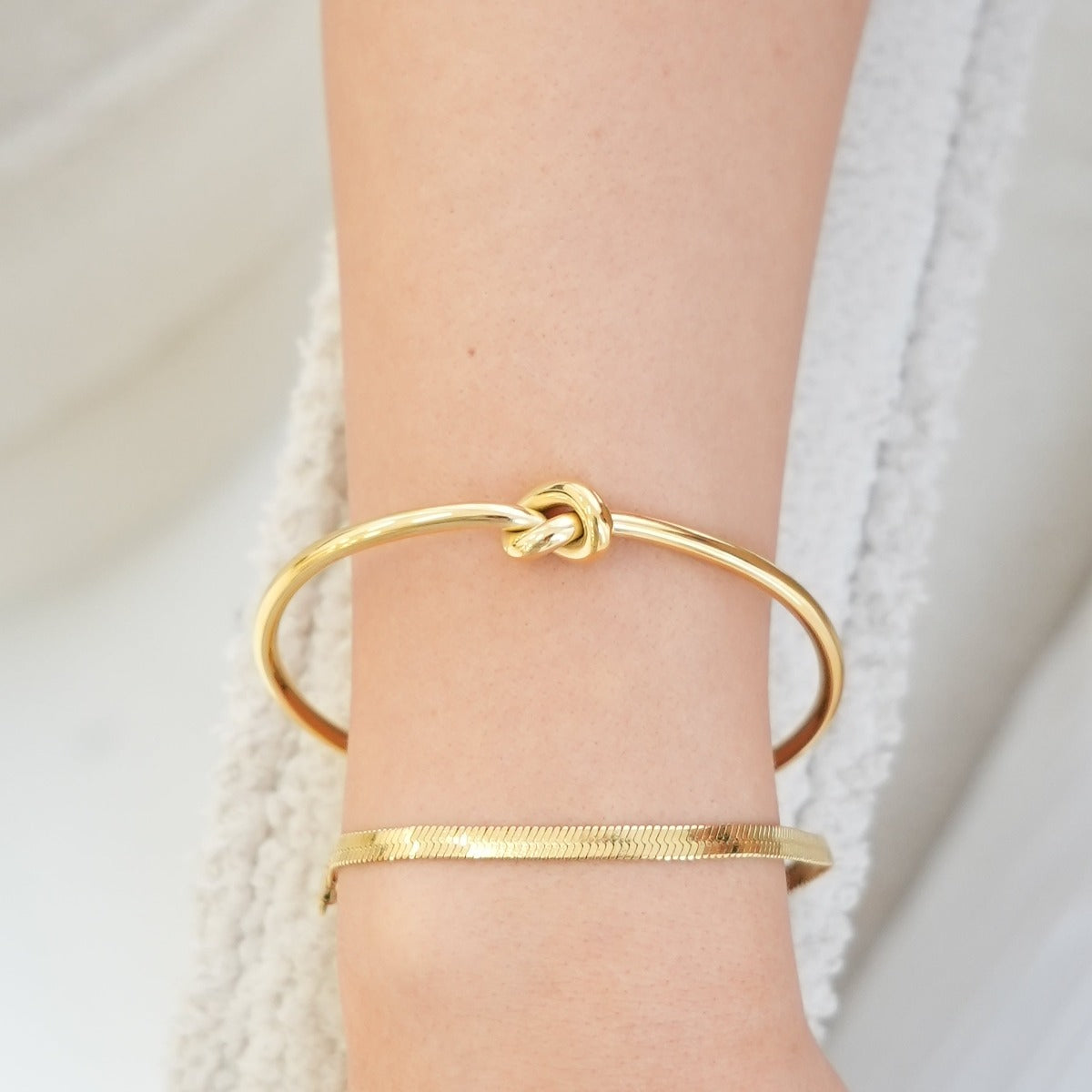 Prikkeldraad Bangle Armband - Goud