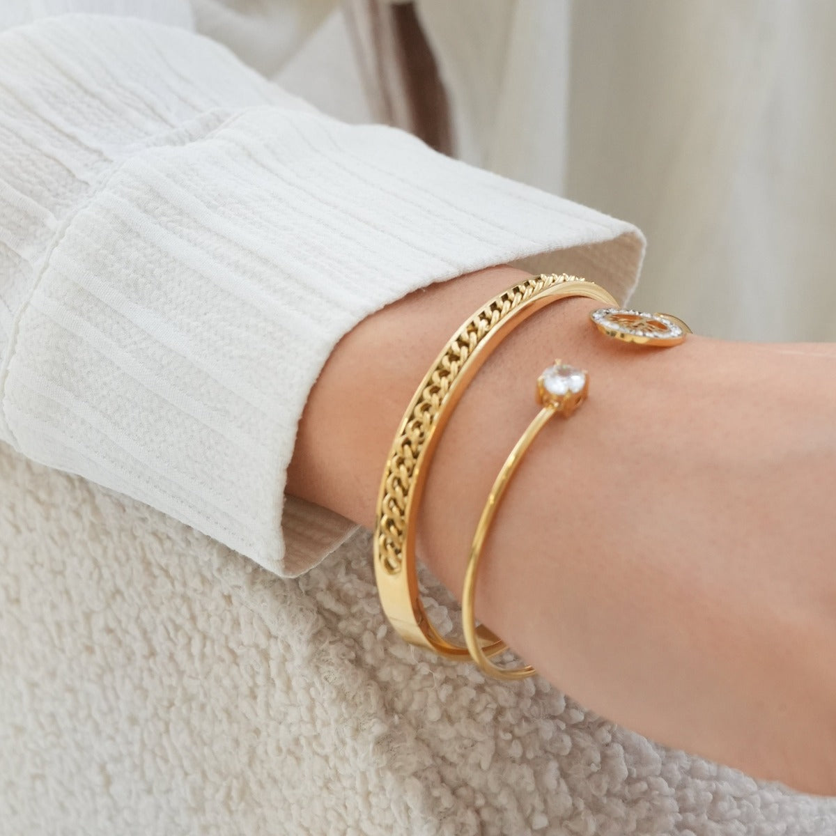 Curb Chain Bangle Armband - Goud