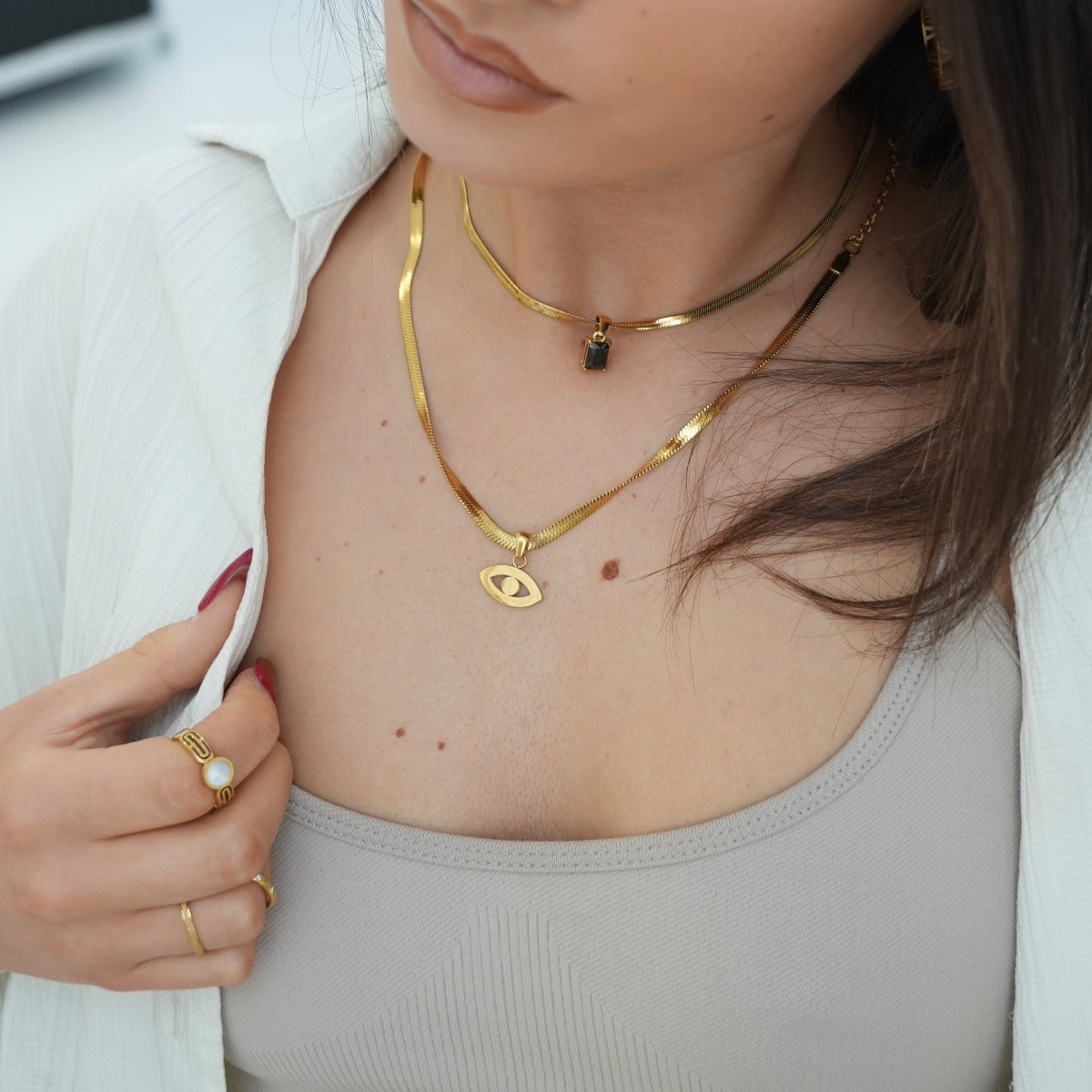 Perugia Slangenketting Hanger Ketting - Goud