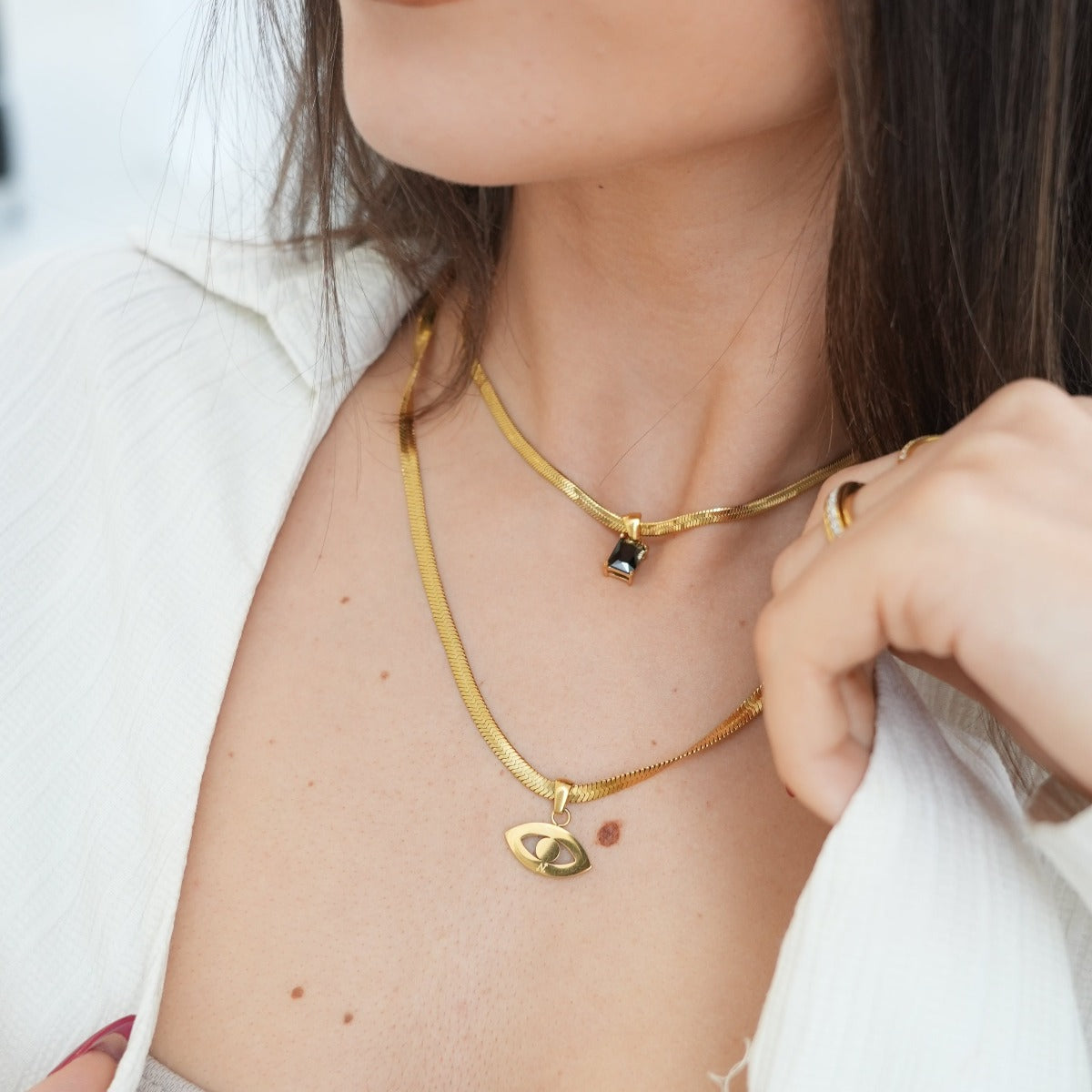 Perugia Slangenketting Hanger Ketting - Goud