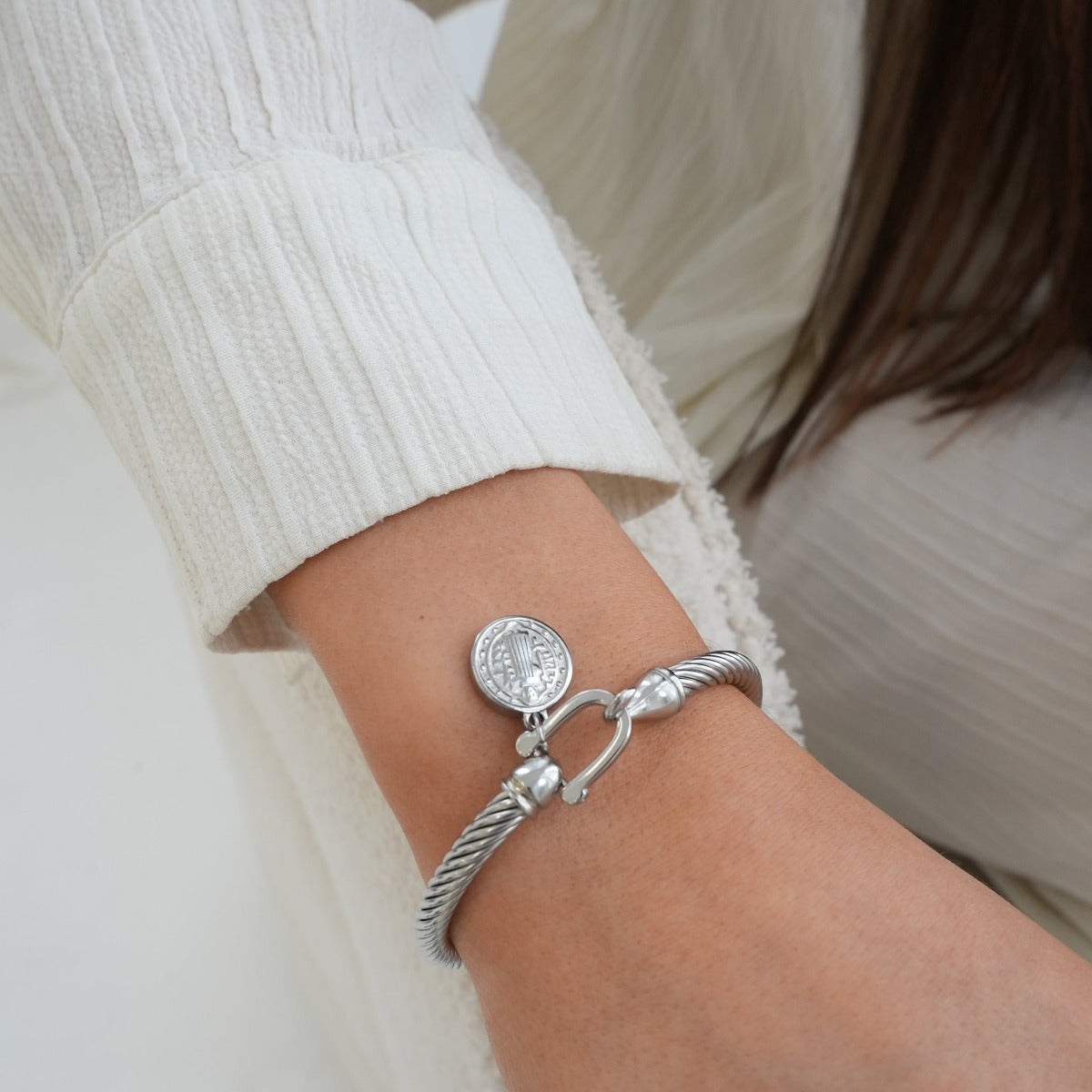 Munt Hanger Armband - Zilver