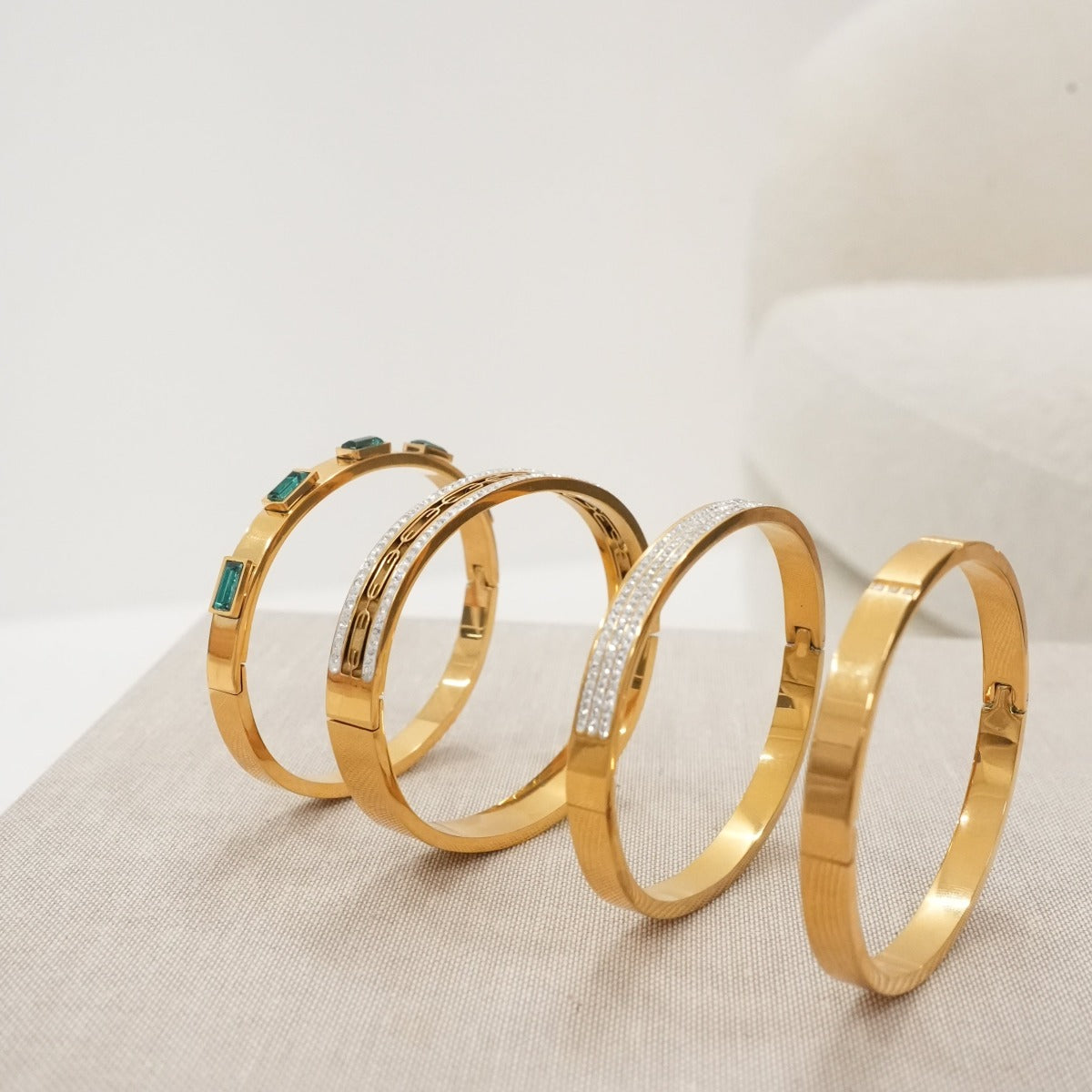 Ivy Stone Bangle Armband - Goud