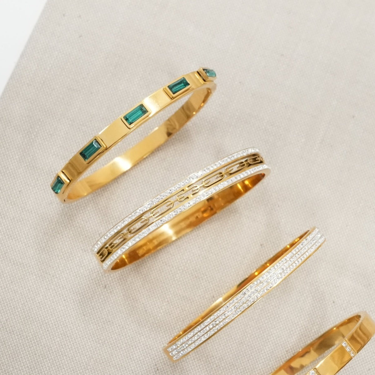 Ivy Stone Bangle Armband - Goud
