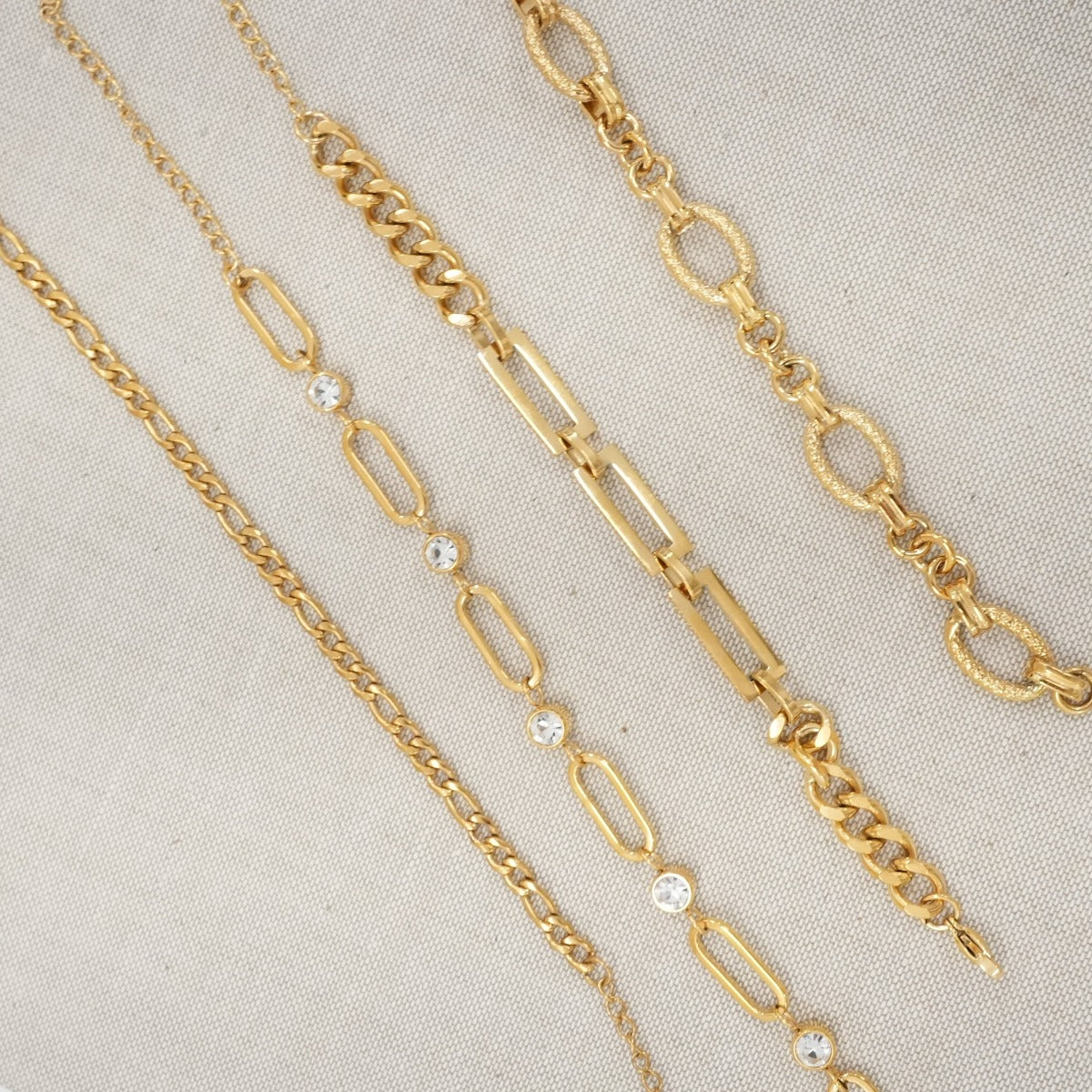 Contrast Mix Clip Cubaanse Armband - Goud