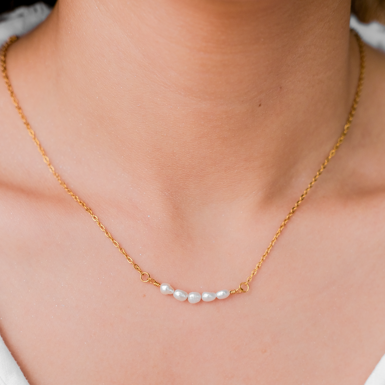 Fleur Zoetwaterparel Gouden Ketting