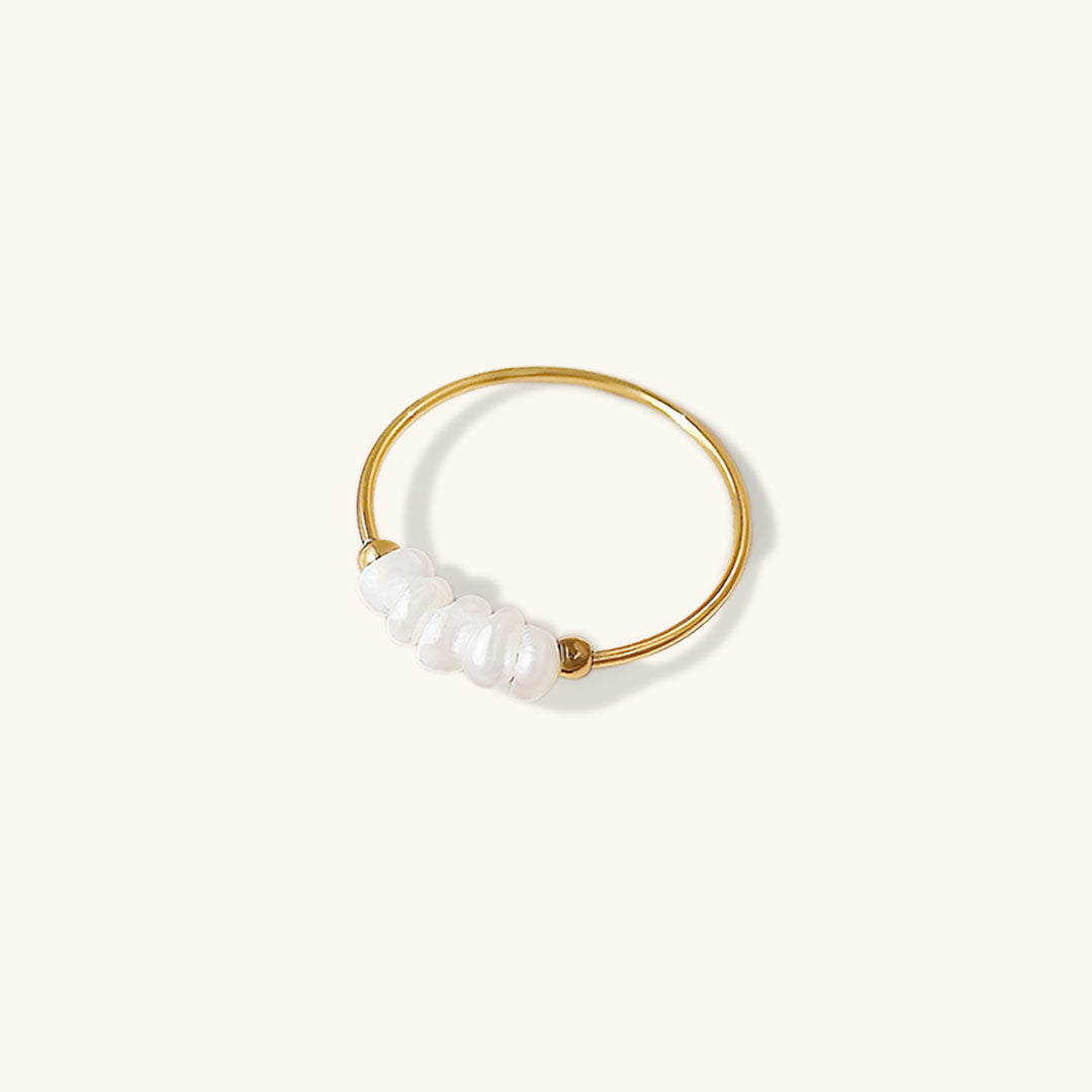 Magnolia Zoetwaterparel Gouden Ring