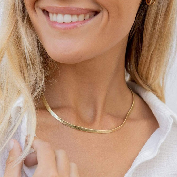 Elizabeth Gouden Herringbone Ketting
