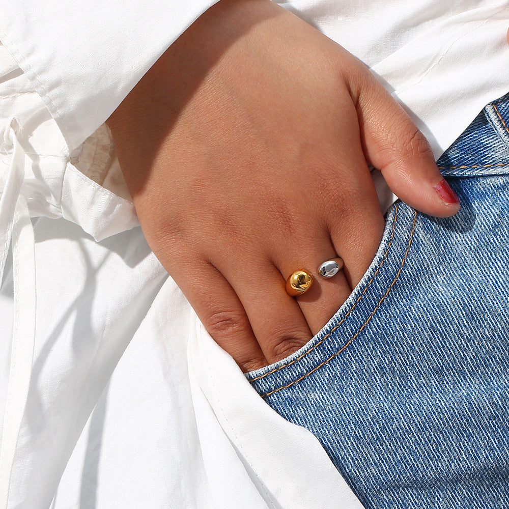 Seren Dubbele Tonen Gouden Ring