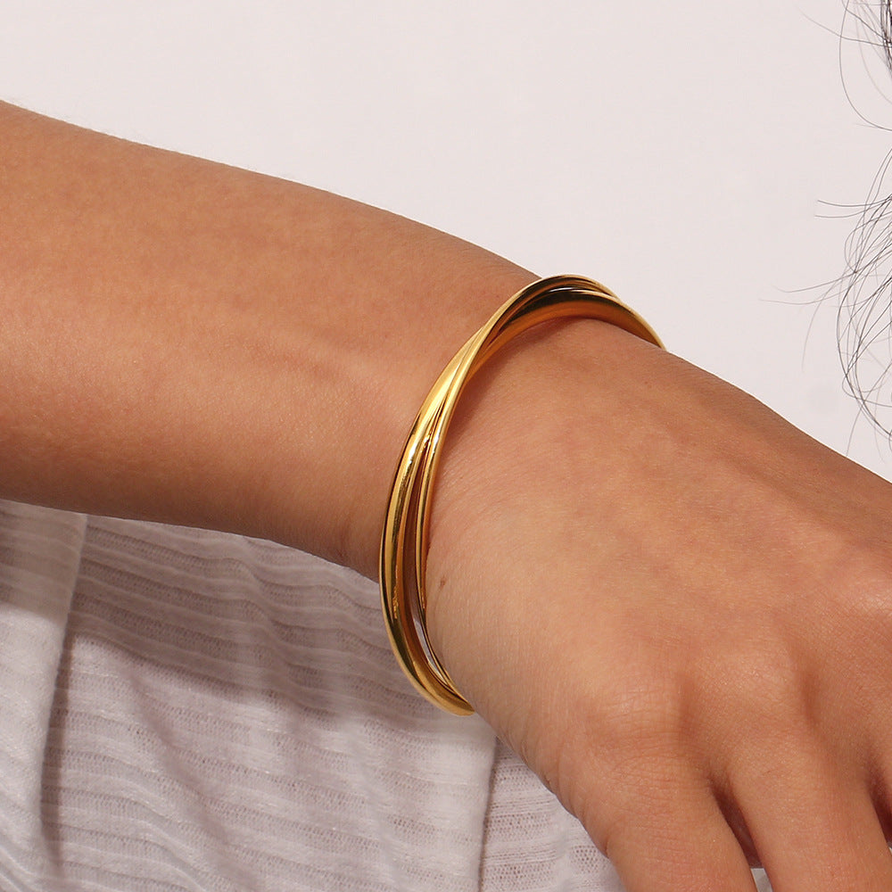 Rianne Gelaagde Gouden Bangle