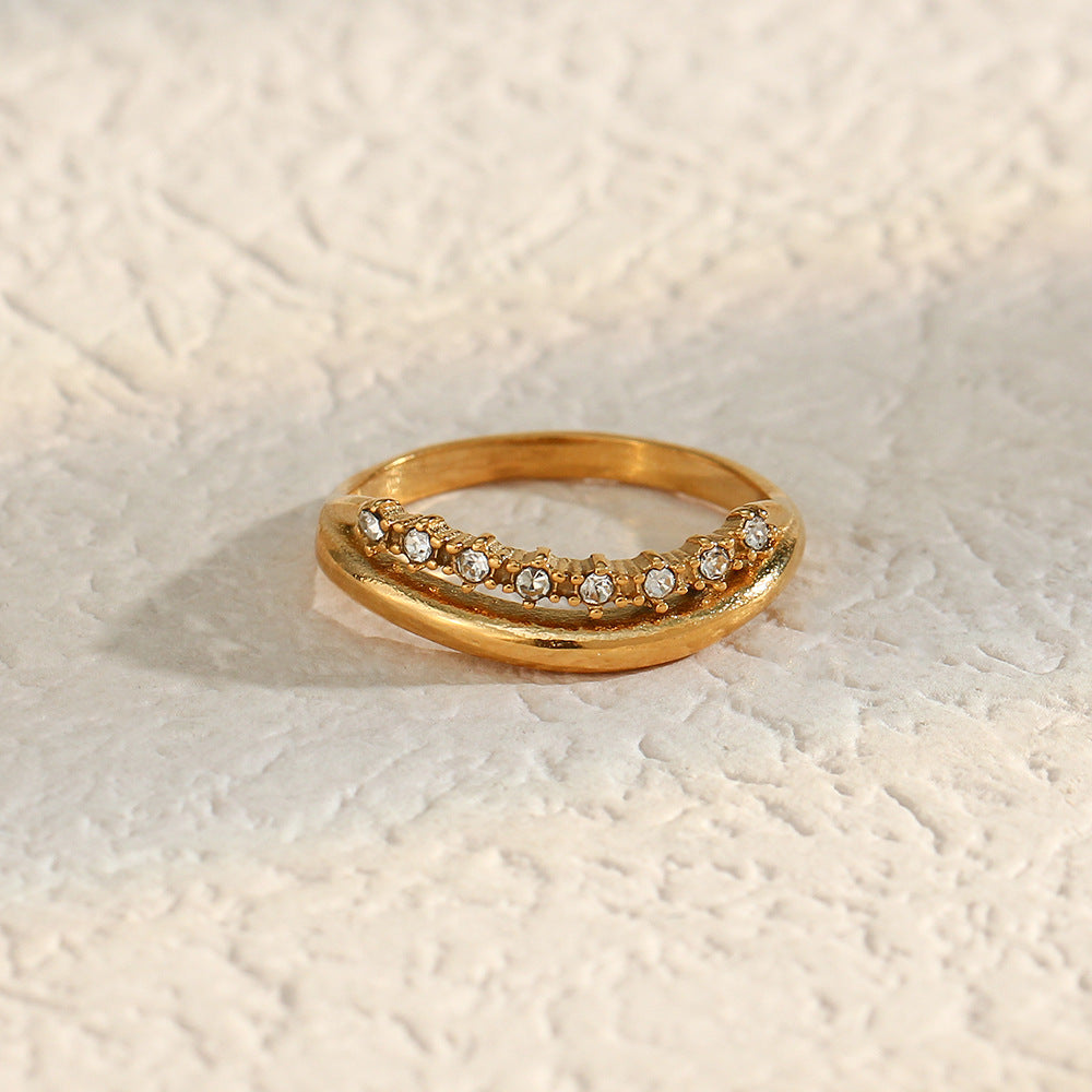 Adeline Diamant Simulant Gouden Ring