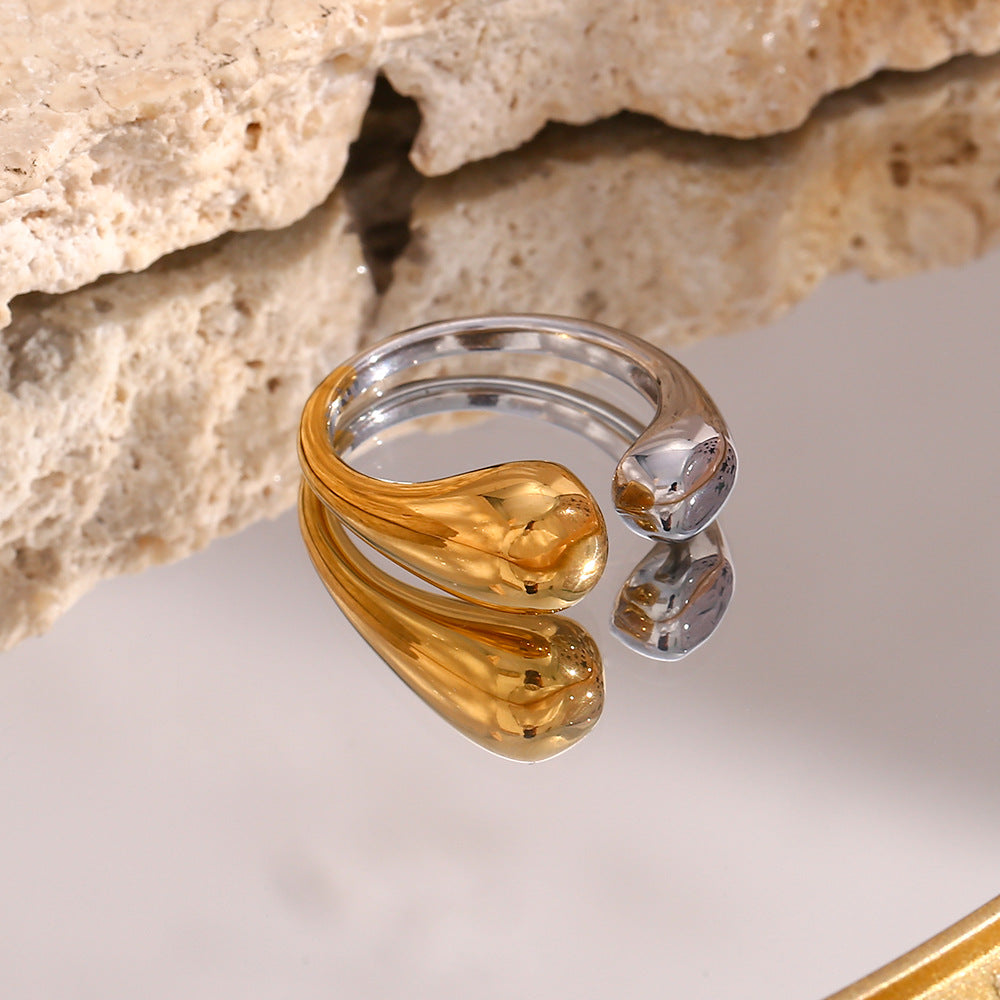 Seren Dubbele Tonen Gouden Ring
