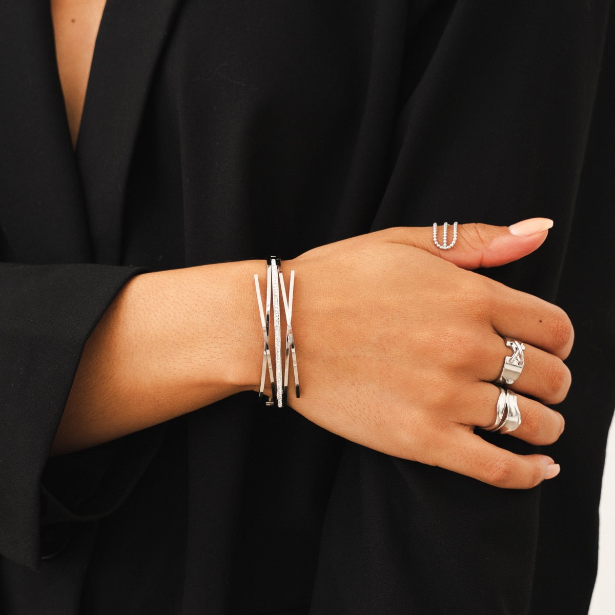 Florence Bangle Bracelet - Zilver