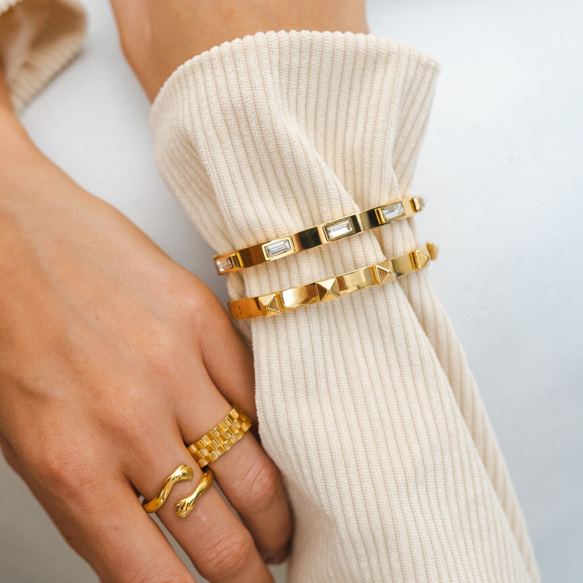 Cubic Stone Armband - Goud