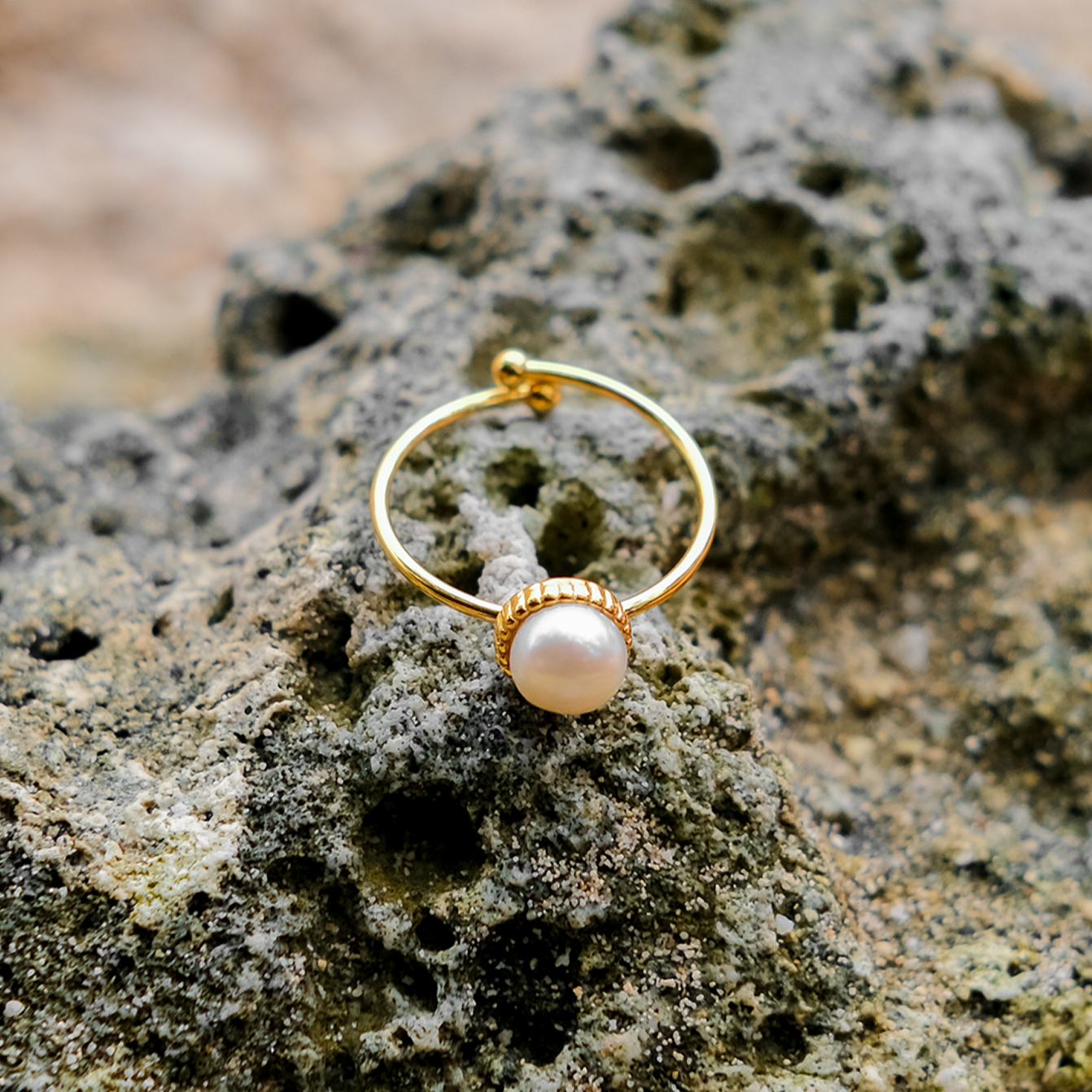 Solis Gouden Parelring