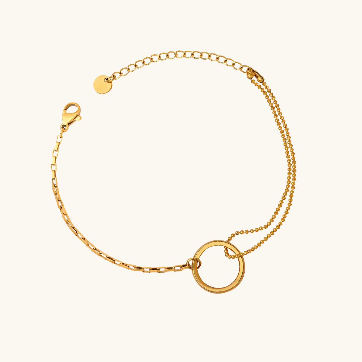 Tennis Box Hanger Armband - Goud