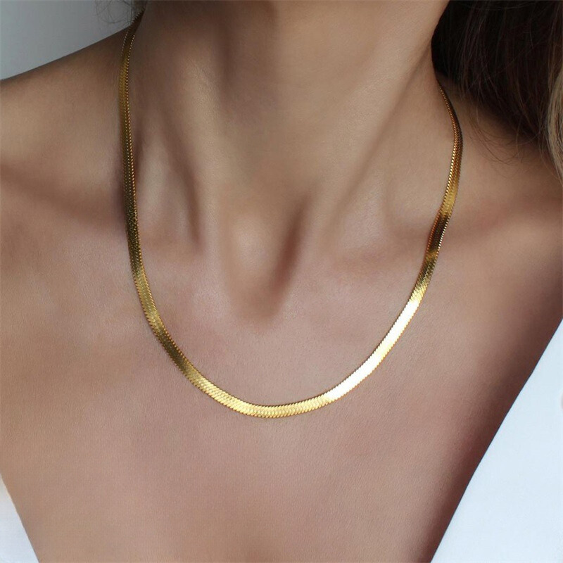 Elizabeth Gouden Herringbone Ketting
