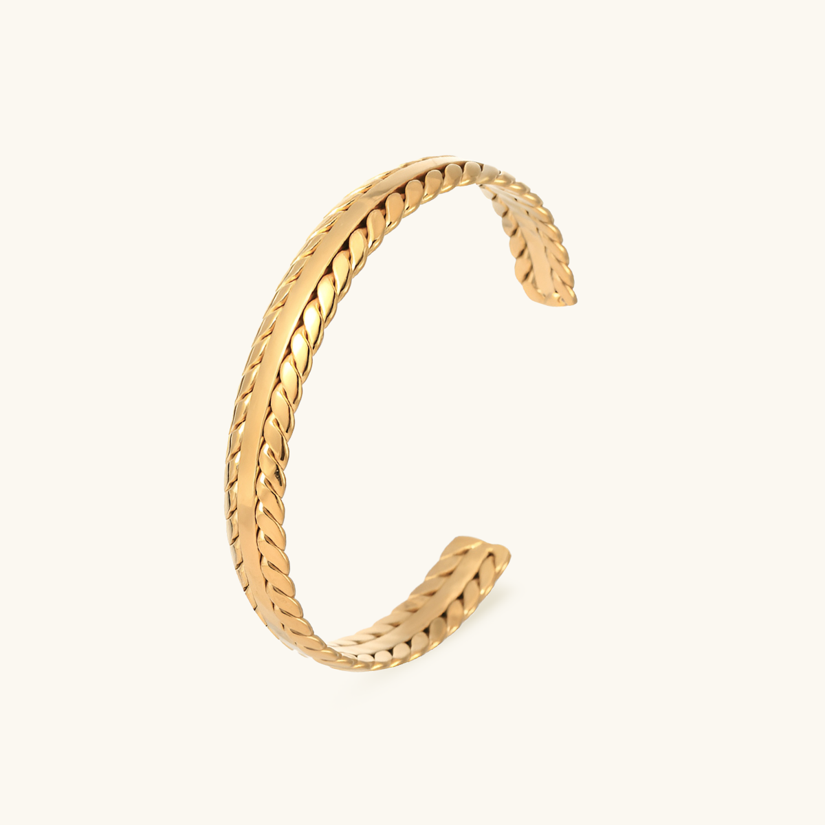 Geweven Bladeren Bangle - 18k Goud Geplateerd