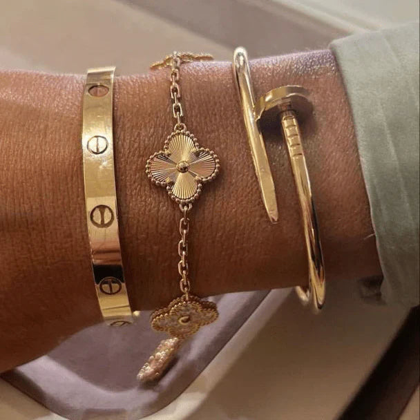 3-delige armbandenset - Goud