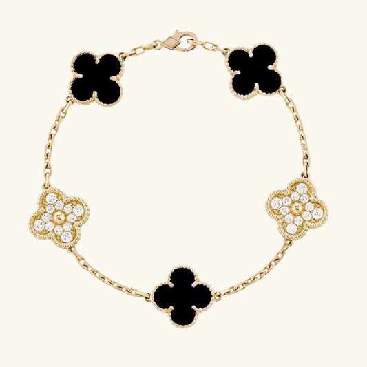 CLOVER | Gouden Zwarte Armband Prestige
