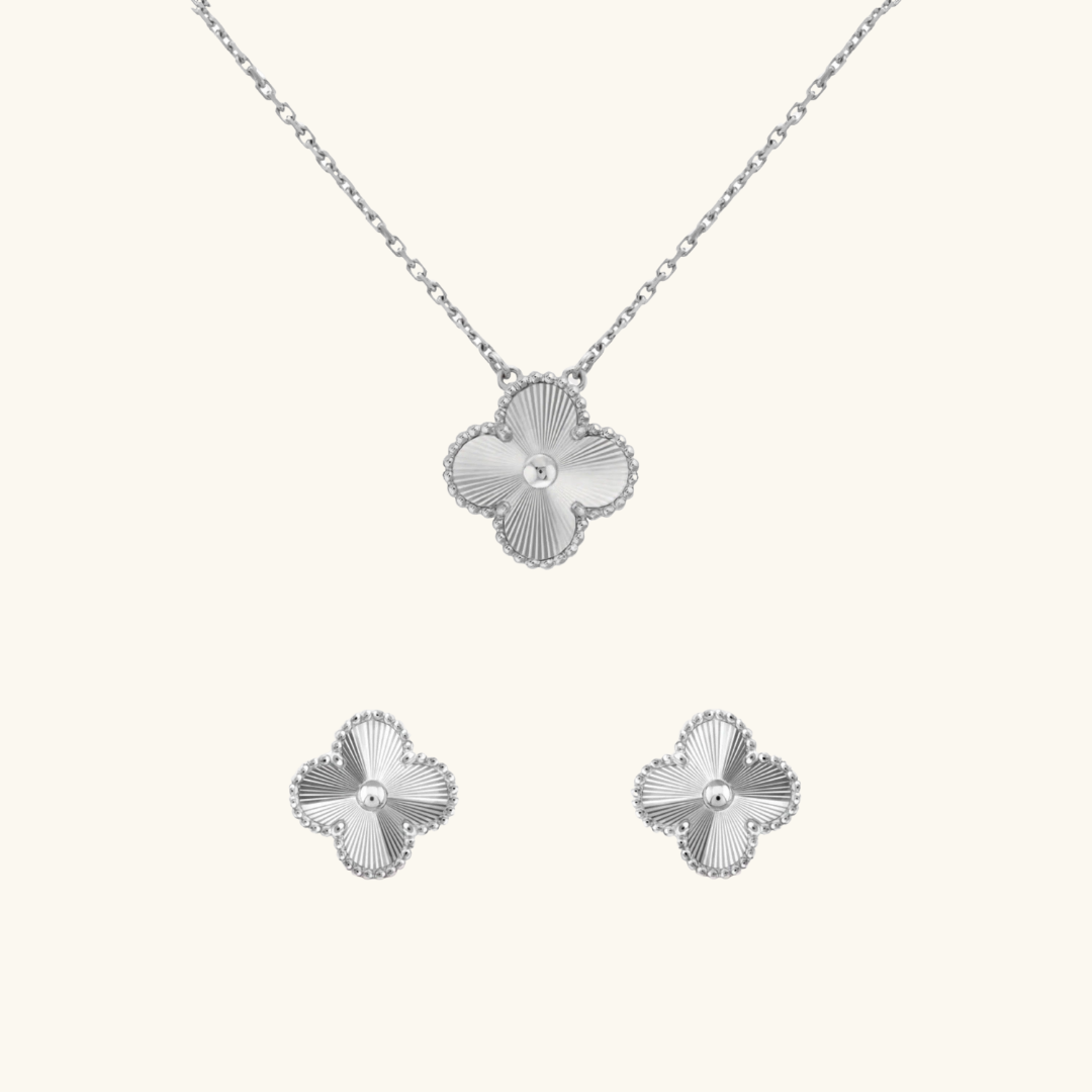 CLOVER | Zilveren Guilloché 2-Bundle