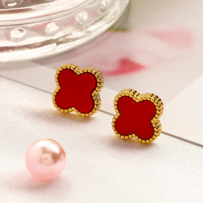 CLOVER | Rode Oorbellen