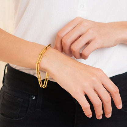 Asta Gouden Paperclip Kettingarmband