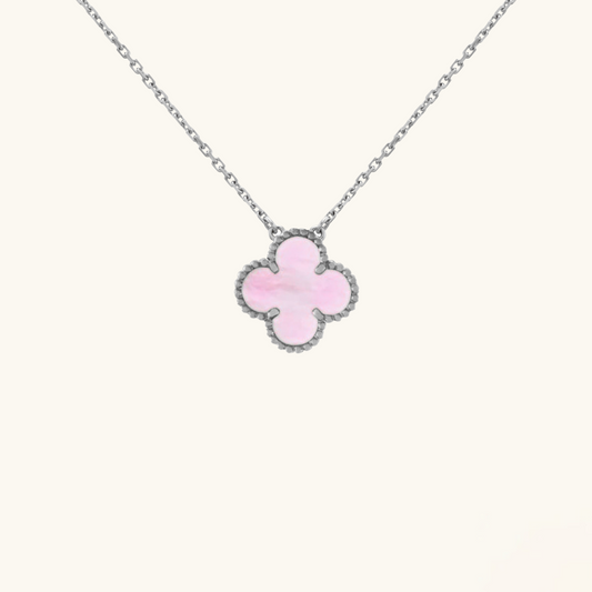 CLOVER | Roze/Zilveren Ketting