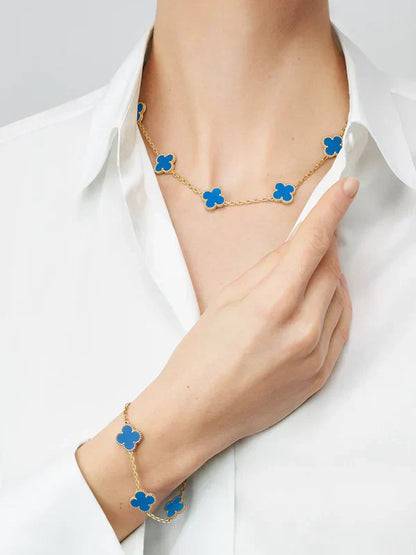 CLOVER | 10 Motief Blauwe Ketting