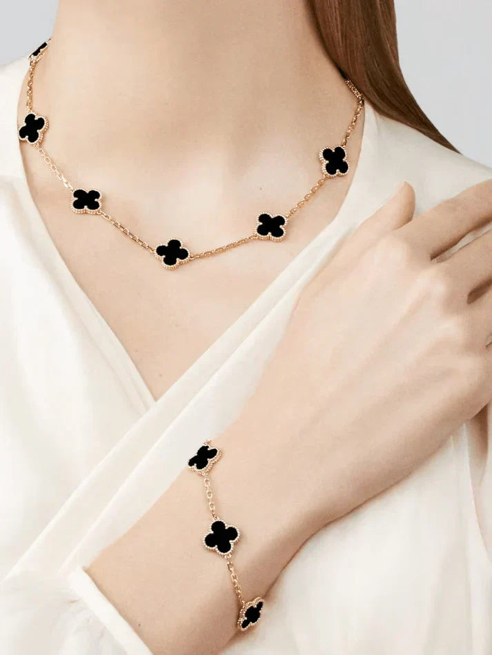 CLOVER | 10 Motief Zwarte Ketting
