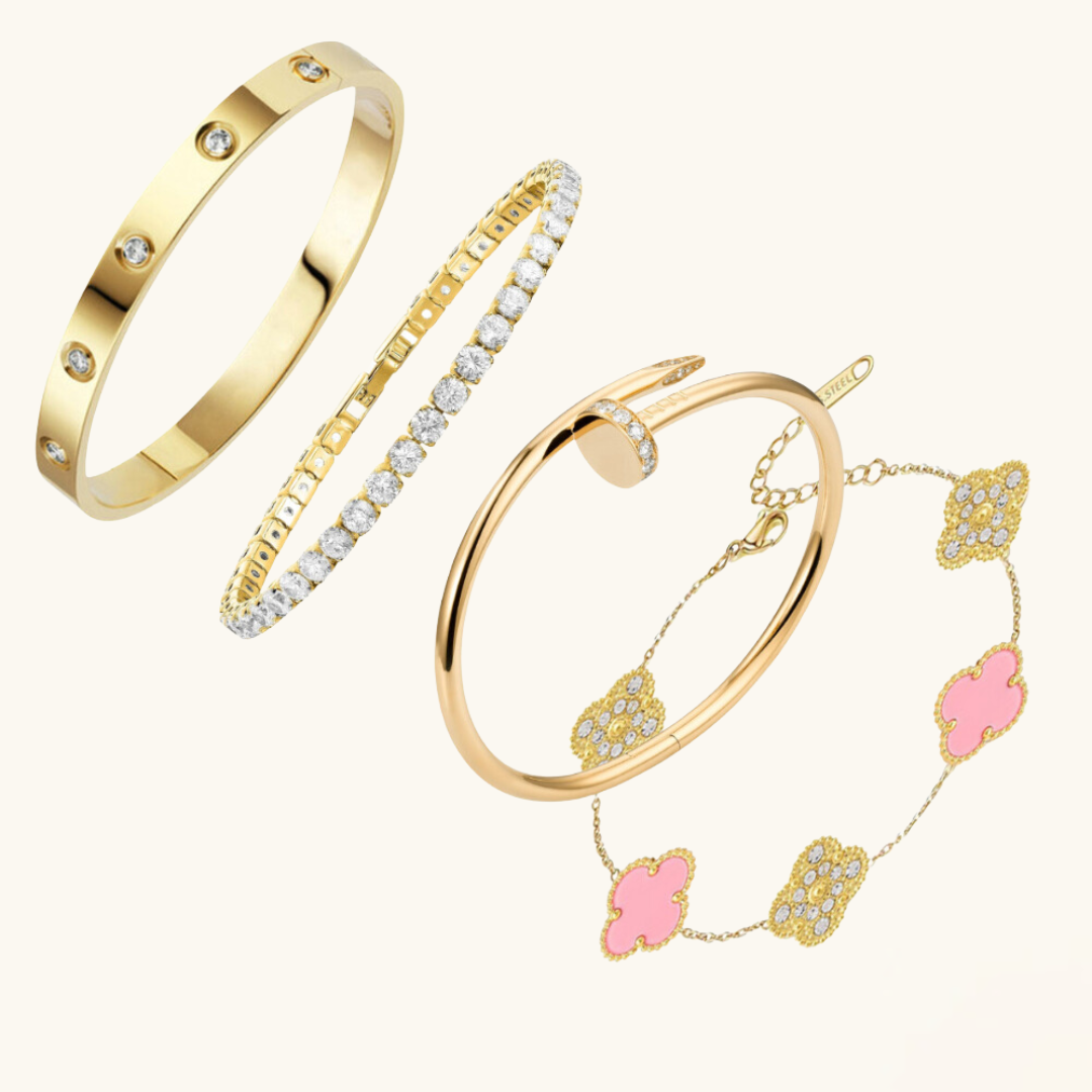 4-delige Armband Set - Goud