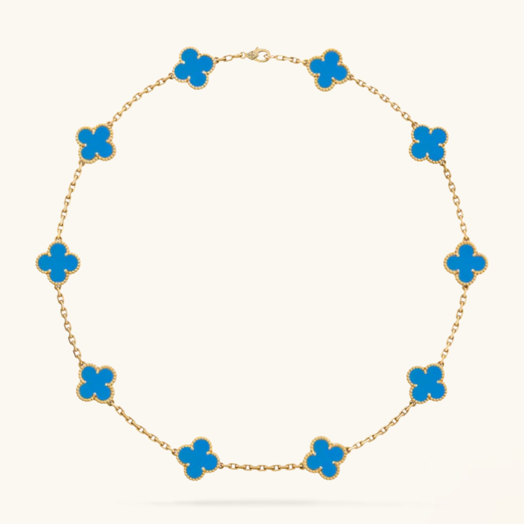 CLOVER | 10 Motief Blauwe Ketting