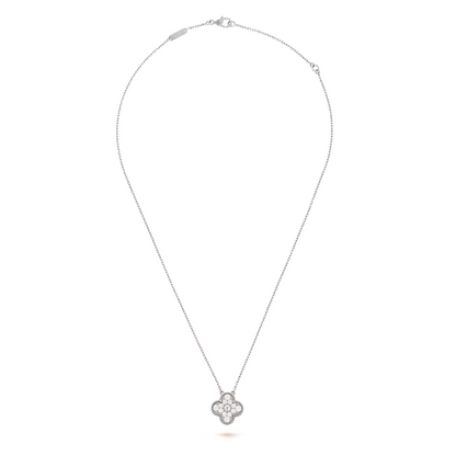 CLOVER | Wit/Zilveren Ketting
