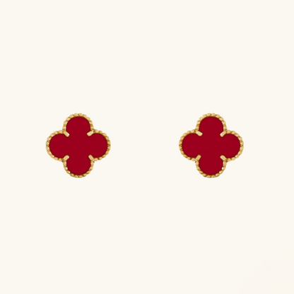 CLOVER | Rode Oorbellen