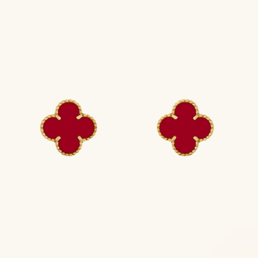 CLOVER | Rode Oorbellen