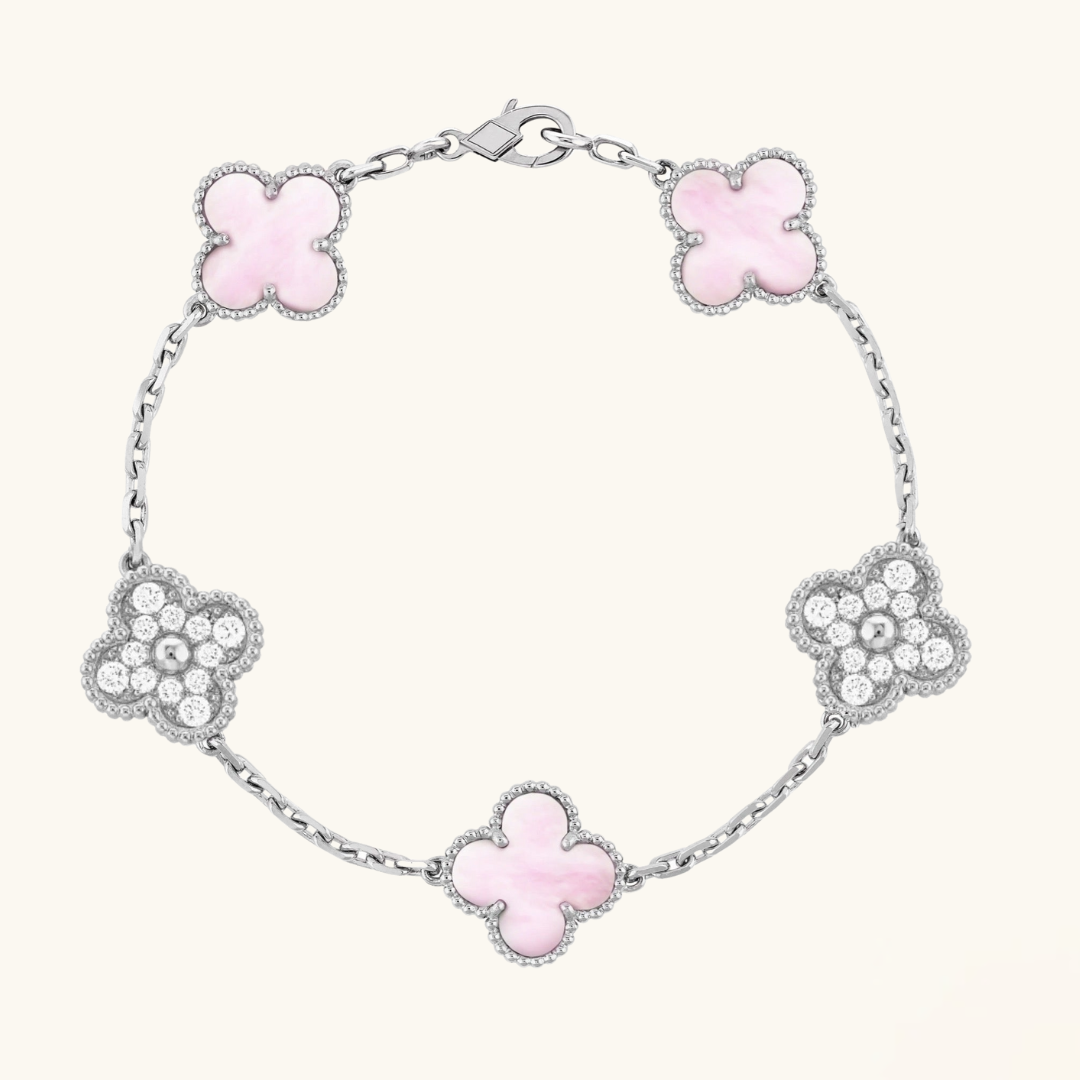 CLOVER | Roze/Zilveren Armband Prestige
