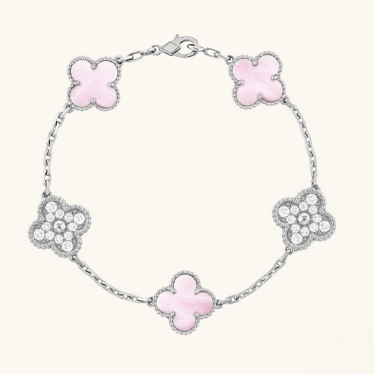 CLOVER | Roze/Zilveren Armband Prestige