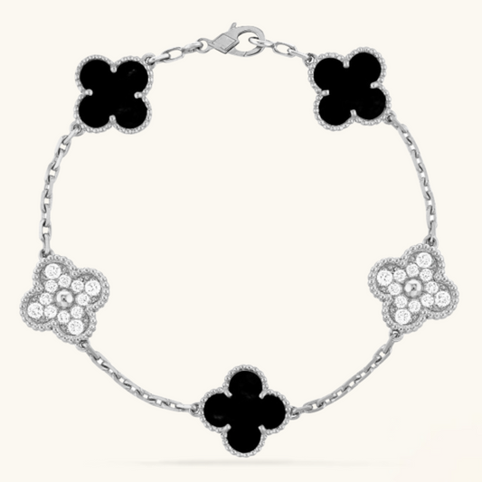CLOVER | Zwart/Zilveren Armband Prestige