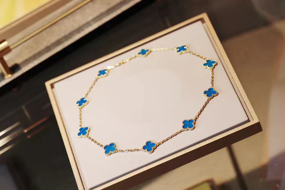 CLOVER | 10 Motief Blauwe Ketting