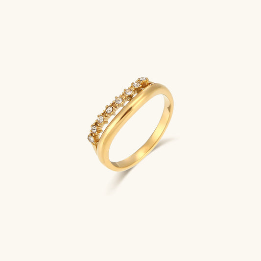 Adeline Diamant Simulant Gouden Ring