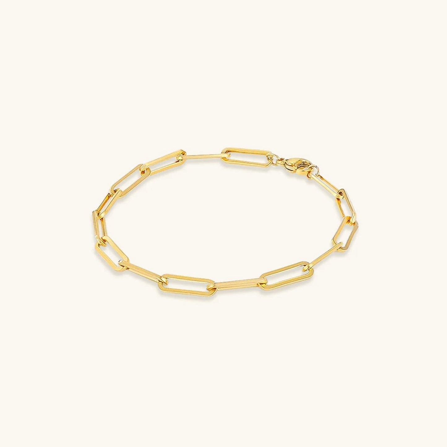 Eloise Gouden Paperclip Armband