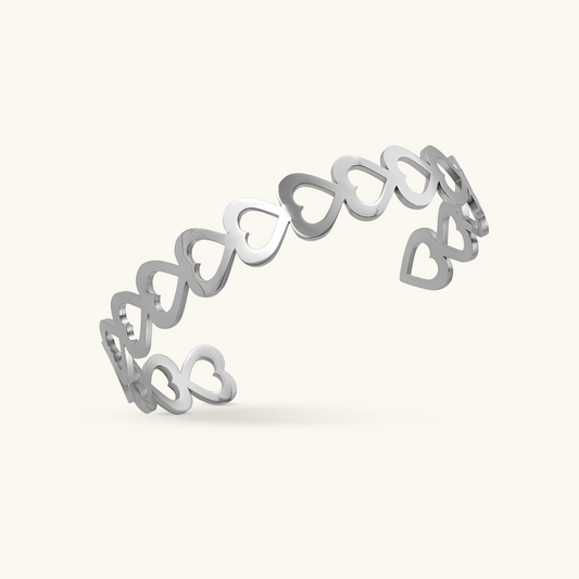 Verheven Bangle Armband - Zilver