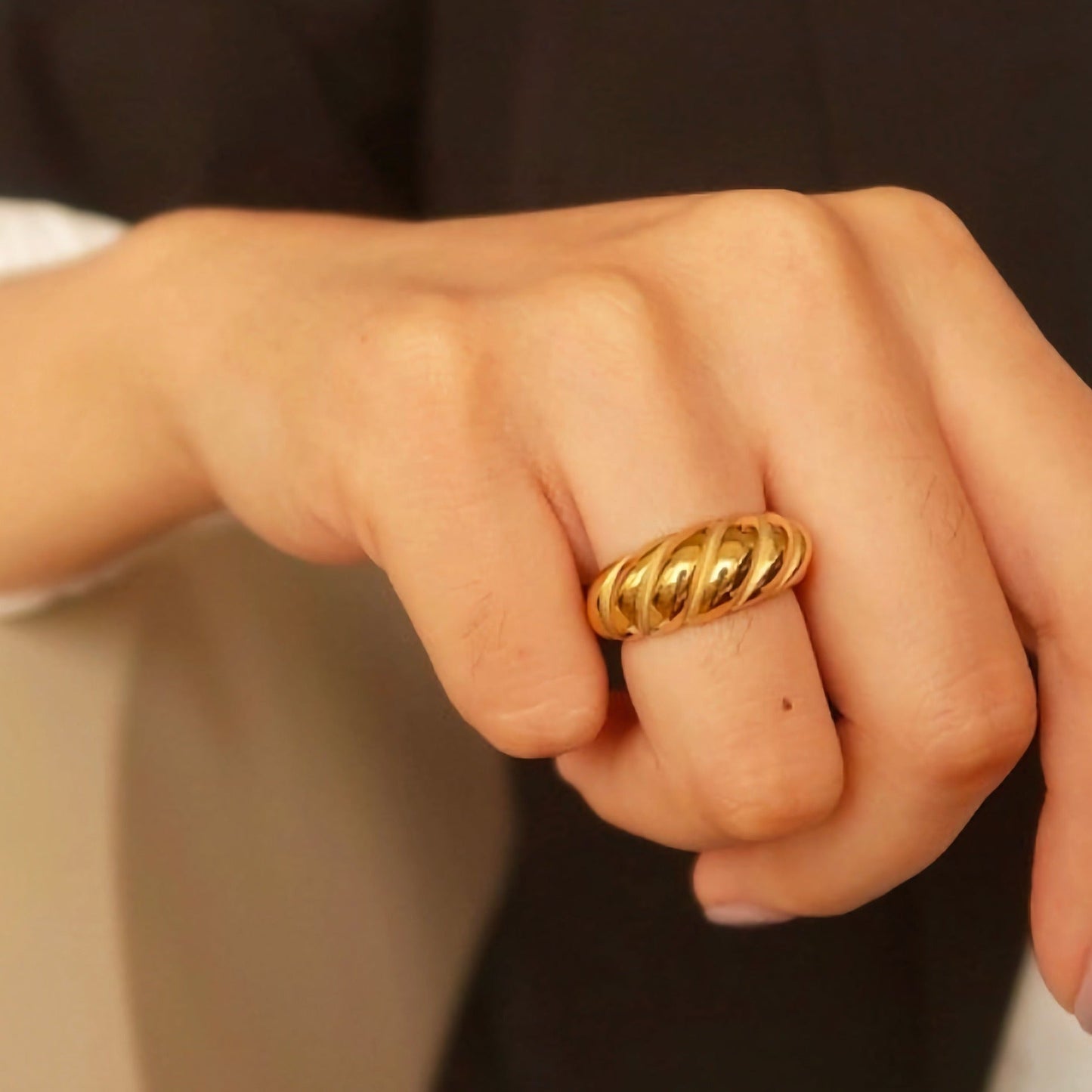 Amaia Gouden Croissant Ring