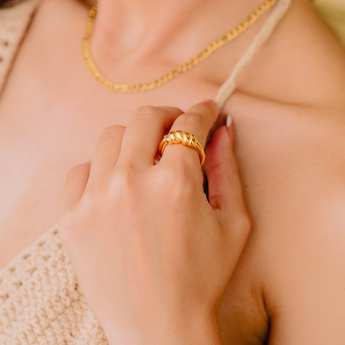 Amaia Gouden Croissant Ring