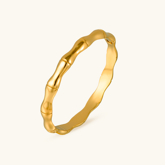 Bamboe Bangle Armband - Goud