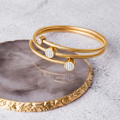 Stone Twister Bangle - Goud