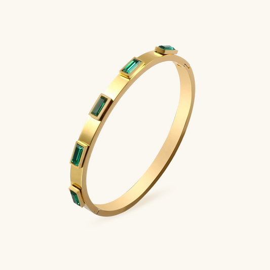 Cubic Stone Armband - Goud/Groen